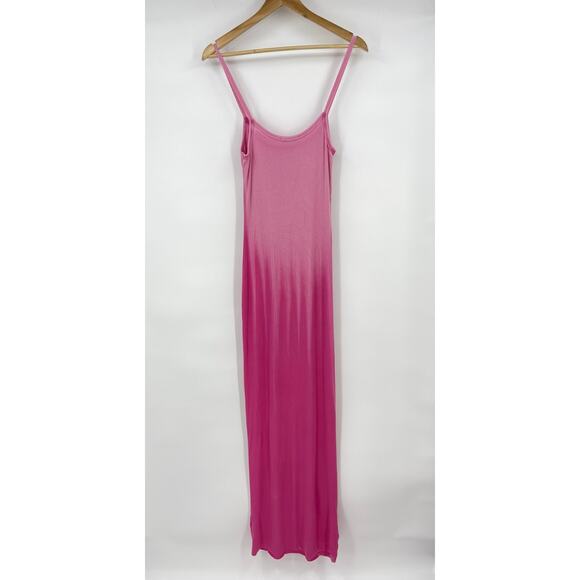 COTTON CITIZEN | The Verona Spaghetti Maxi Dress in Cerise Cast Pink Ombre Rib M - Picture 3 of 13
